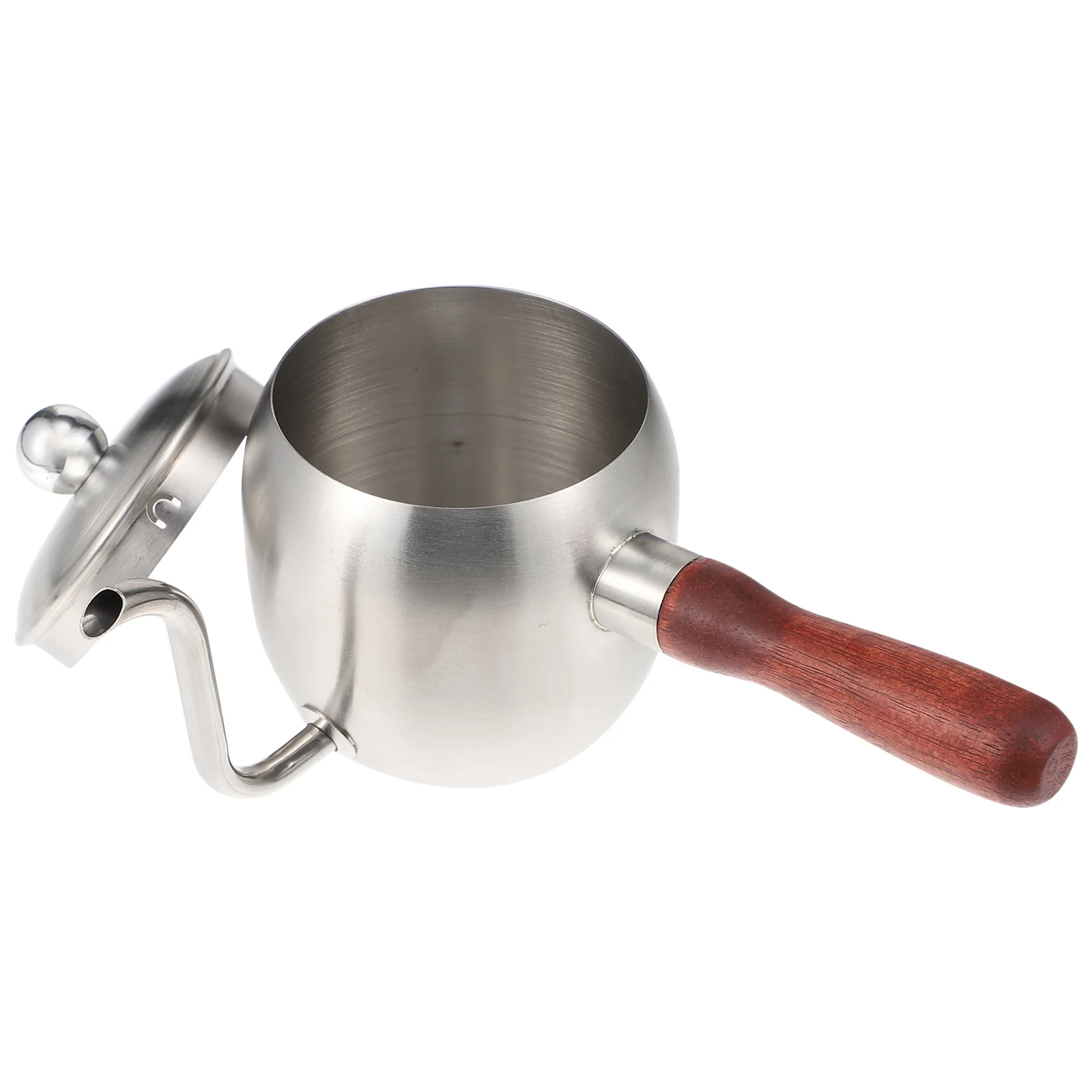 

Coffee Pot Spout Kettle Stainless Steel Wood Heat Resistance Nonslip Suitable Kitchen Cafe Office Tea House Hand