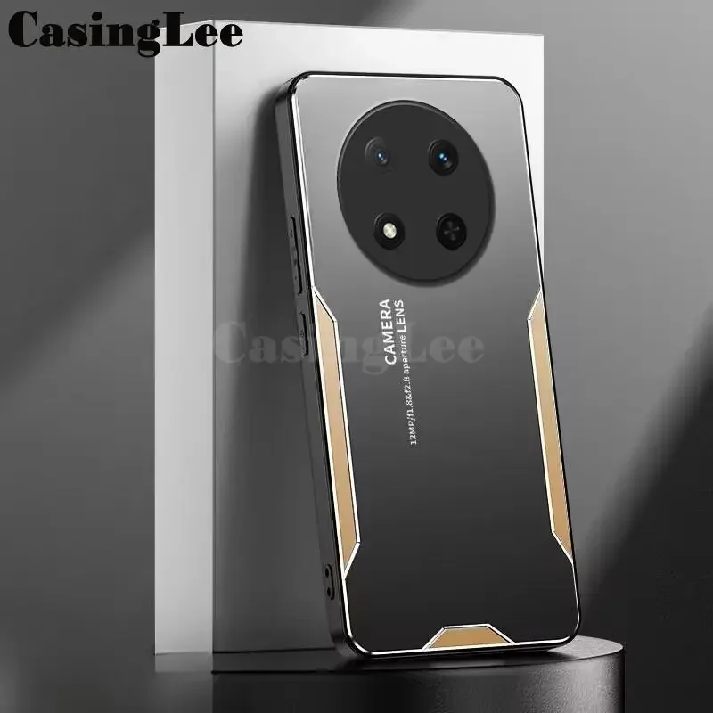 

Luxury Aluminum Alloy Back Cover for Honor X9C X9B X6B X7C smart200 on TPU Soft Edge Case Honor 200 Smart X9B X6B X9C X7C