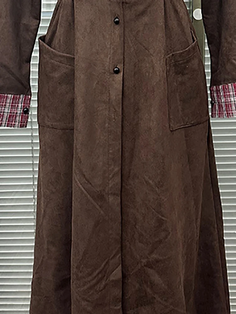 فستان نسائي للربيع والخريف بأكمام طويلة غير رسمي مصنوع من مادة البوليستر 2026 بياقة عصرية جديدة وصدر واحد