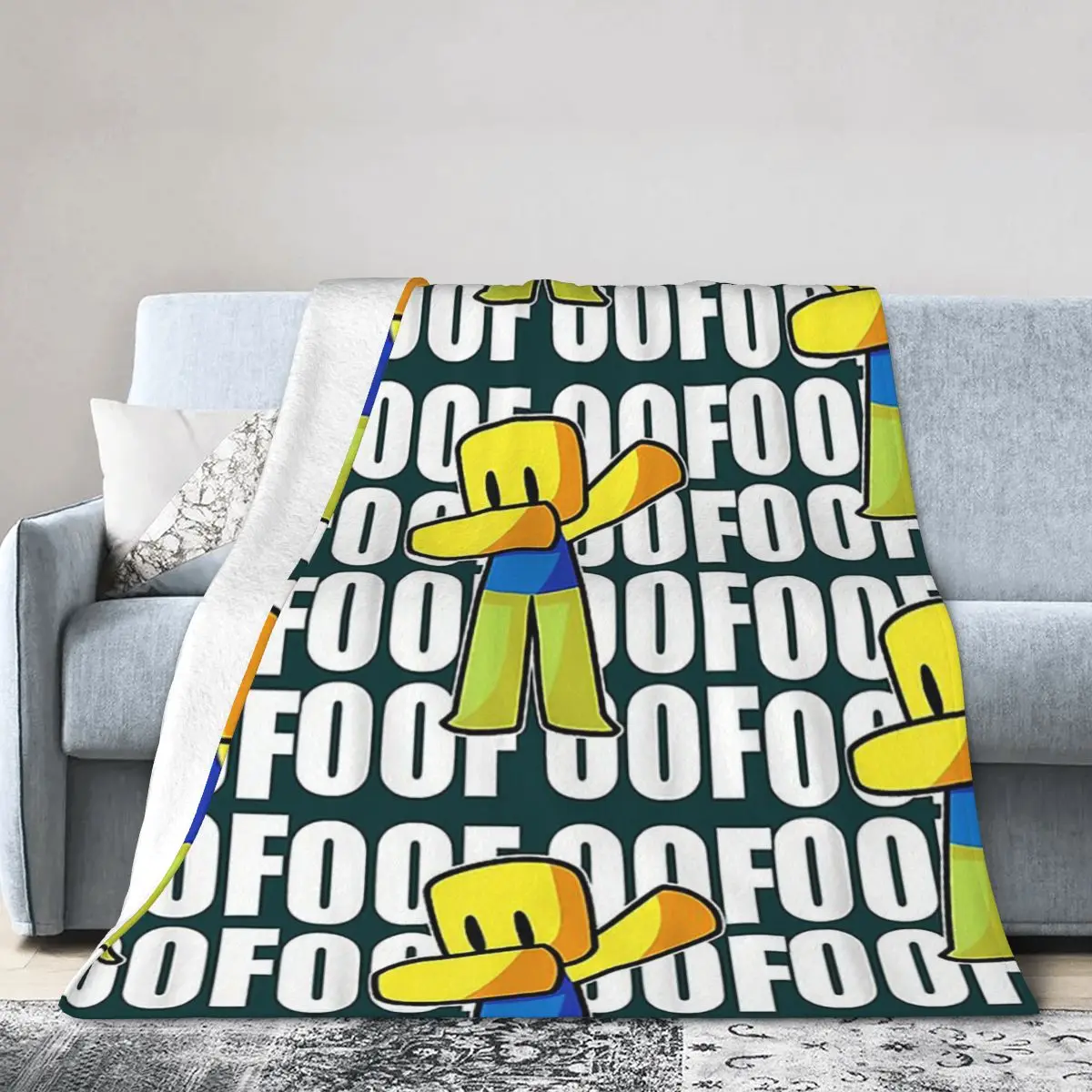 OOF Meme Dabbing Dab Gift Hand Drawn Noob Blanket Soft Warm Flannel Throw Blanket Bedspread for Bed Picnic Travel Home Couch