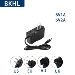 (1 sztuk/partia) 6V 1A 2A zasilacz AC100-240V 50/60HZ EU/US/UK/AU uniwersalna wtyczka 5.5*2.1mm wiele ładowarek urządzeń