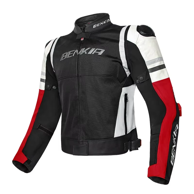 Motorcycle Jacket Mesh Breathable CE Grade Anti Fall Leather Splicing Jacket Motorcycle Accessories Shock Absorption