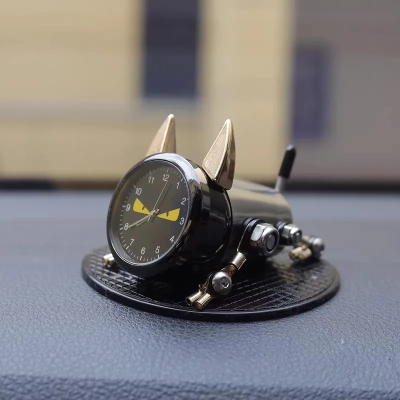 Steampunk Robot Desktop Ornament Clock ,Study Room Car Decoration Modern Handmade Gifts , Cute Pet Metal Table Clocks