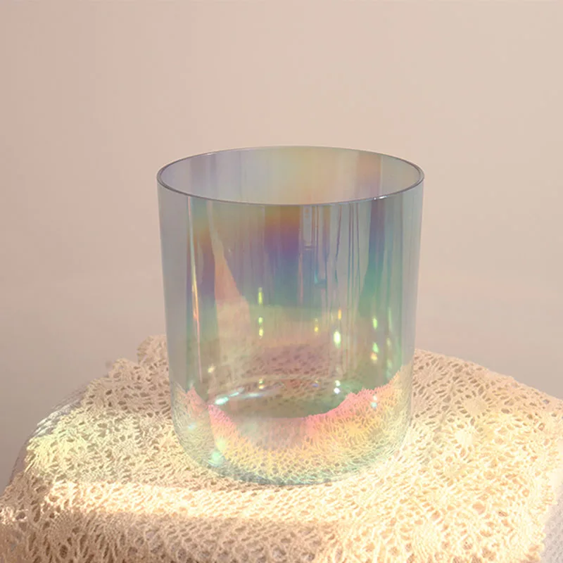 ZHQH 6inch Quartz Crystal Singing Bowl Clear Purple Blue Sound Healing Meditation Instrument
