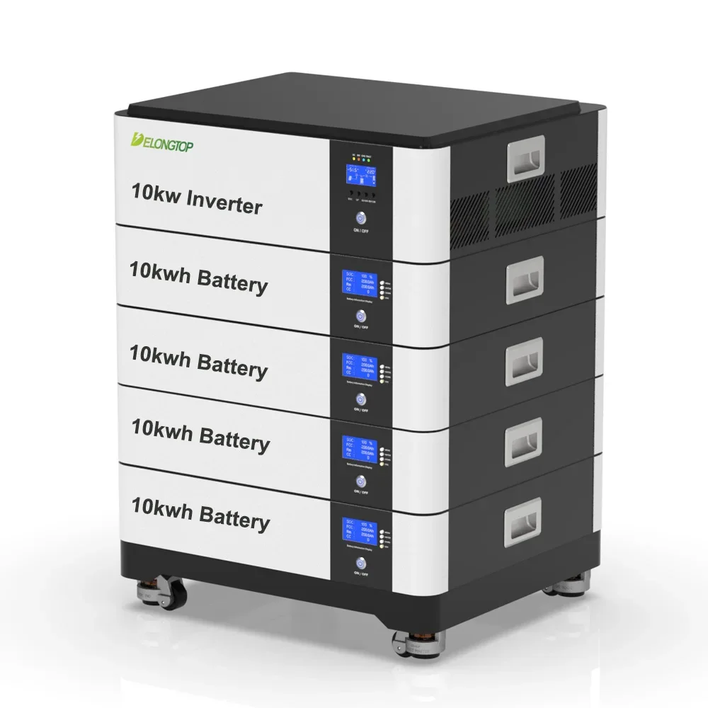 Batteria solare al litio 10Kwh 20Kwh per sistema di accumulo di energia solare impilabile Hybrid Home 48V 200Ah 400Ah