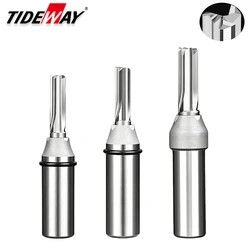 3 Blades TCT Straight Router Bit for Wood Solid Carbide CNC Tool Woodworking Milling Cutter Slotting Cutting for Hard Wood MDF