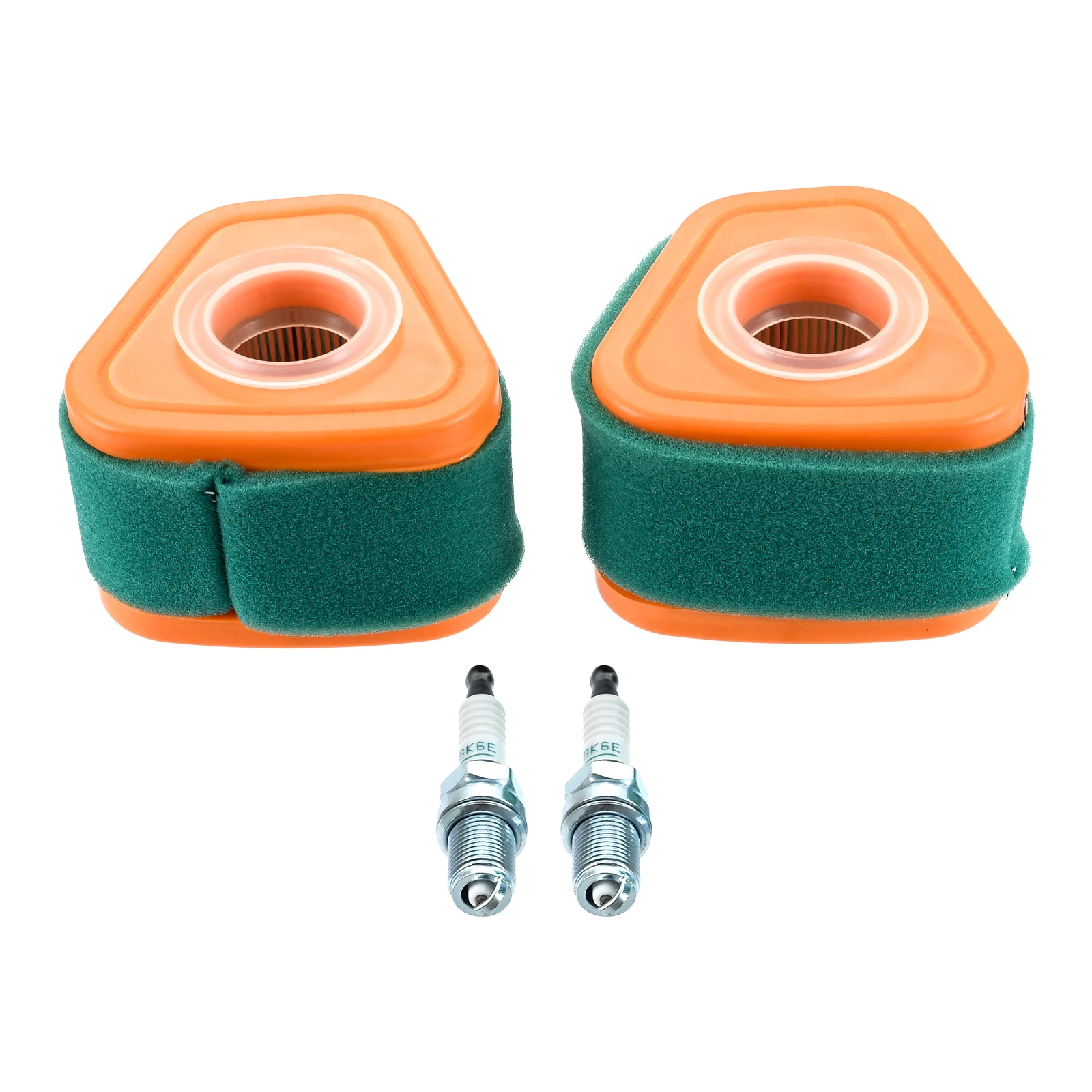 2Pcs 595853 Filter and Pre Filter 597266 w/ Spark Plug Fits for B&S 595853 597265 for B&S 115P02 115P05 123P02 123P07 Lawn Mower