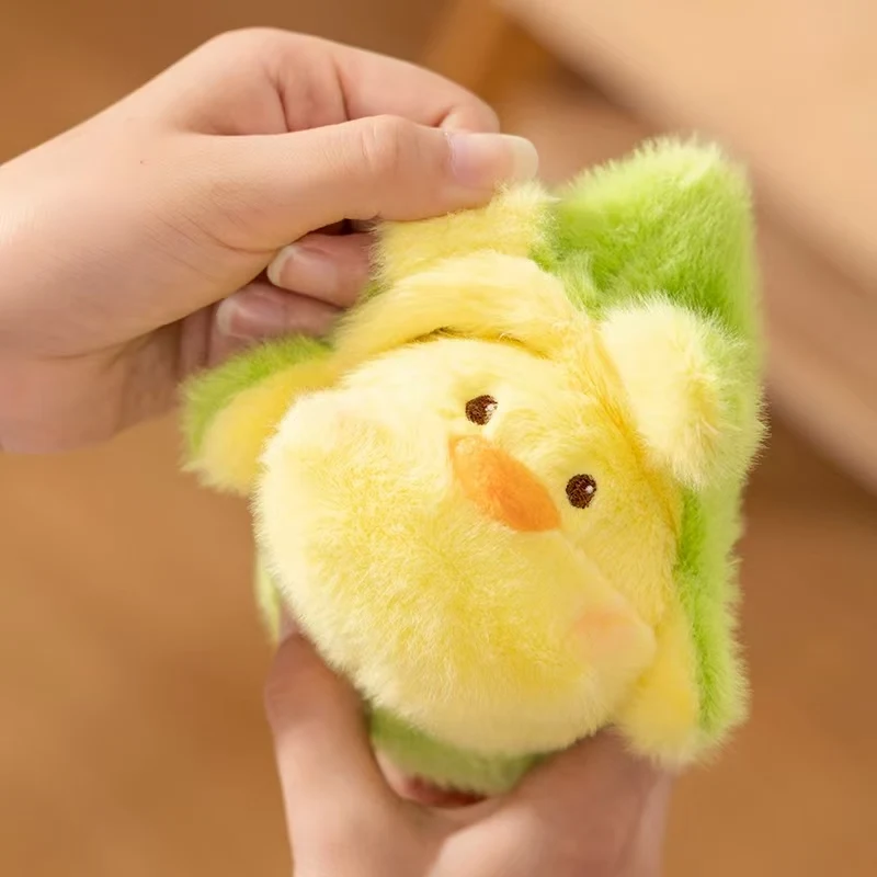 Cute flip animal toy Kawaii animal snap ring dinosaur chicken rabbit pig dog cat panda raccoon plush flip doll birthday gift