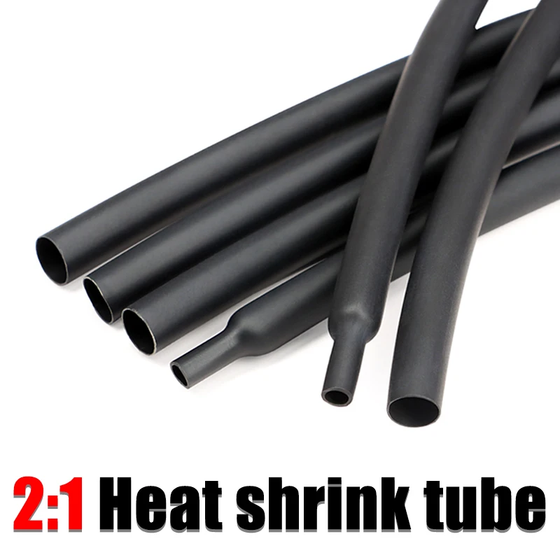 

1/2/5Meters Black 2:1 Heat Shrink Tube Dia 50 60 70 80 90 100 120 150 180 210mm Polyolefin Cover Cable sleeve shrink wrap