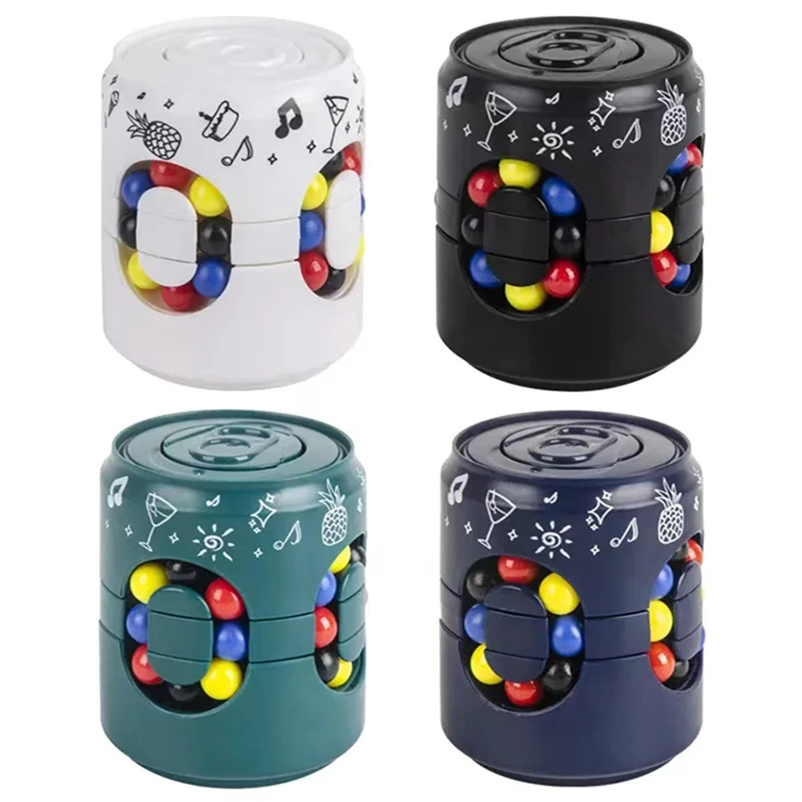 Decompression Toys Rotating Magic Bean Cube Cans Fidgeting Toy Educational Toy Rotating Can Children\'s Puzzle Stress Relief Toy