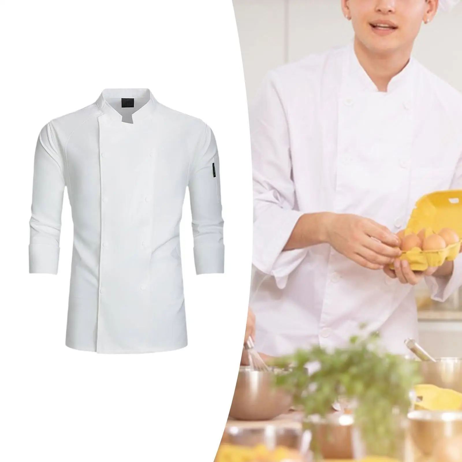 Koksjas Comfortabel voor Heren Dames Oberkleding Kookkleding Werkkleding L