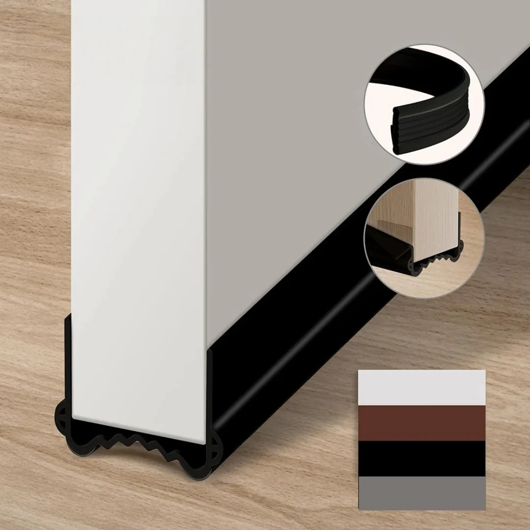 

1 шт. 1м x 5см Регулируемый уплотнитель для нижней части двери, защита от сквозняков, утолщенный, от холода, для заделки зазоров, герметизирующая лента