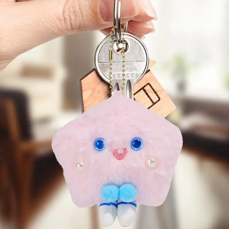 Star Plush Pink Star Plushie Backpack Pendant Cute Portable Key Chain Pendant Soft Stuffed Toy Animal Keychain for Bag Purse