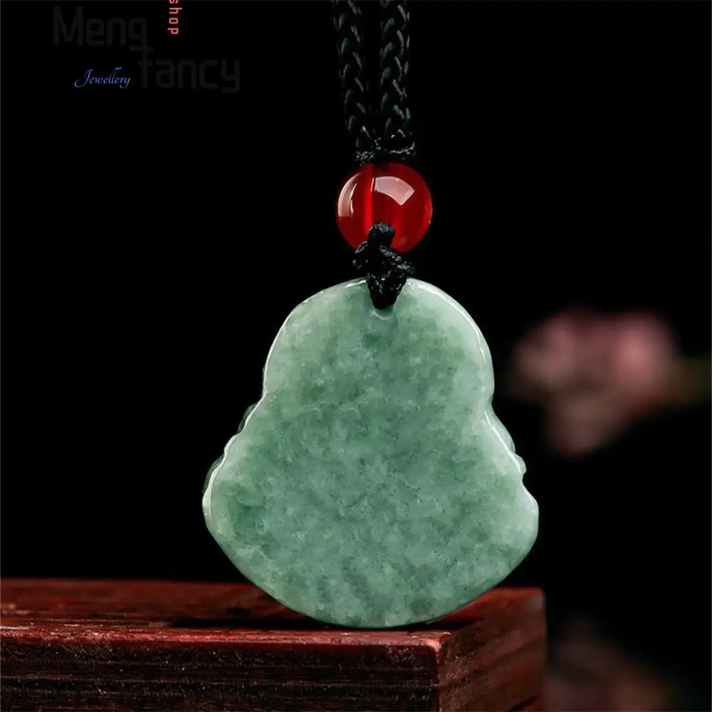 Natural A-goods Jadeite Bean Seed Maitreya Buddha Jade Pendant Exquisite Engraver Buddhist Amulets Best Selling Fashion Jewelry 4