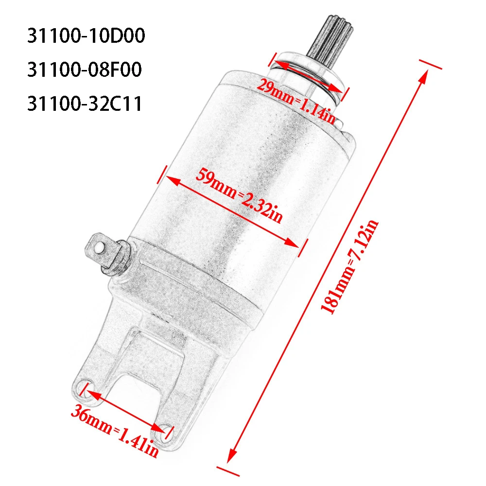 Motorcycle Starter Motor for Suzuki GSF400 S VS GSF 400 V-V VZ-V Bandit 1995-1997 Bandit 400 1991-1993 1995 1997 31100-10D00