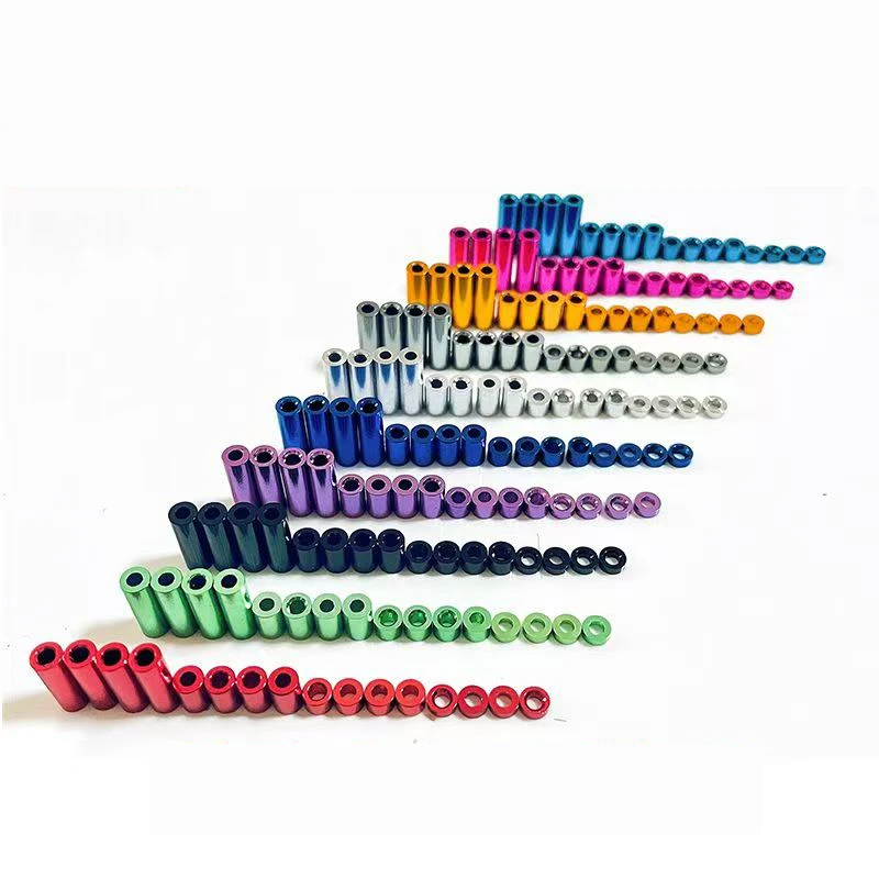 1.5/3/6/12MM Aluminum Tube Screw Sleeve Aluminum Bushing 16 Pces for Self-made Tamiya 4WD Modification Accessories