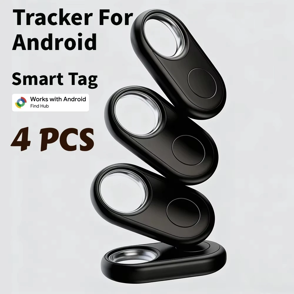 4PCS Bundle Android Tracker, Portable Anti-Lost Device, Work with Google Find Hub, Item Finder, Smart Tag for Pixel Motorola GMS