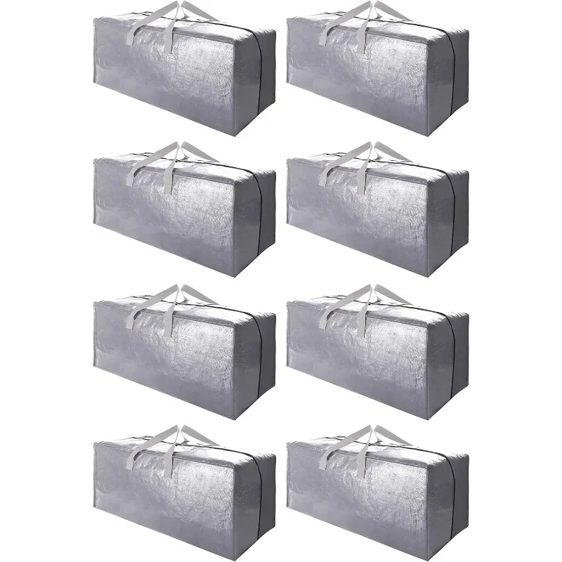 

Heavy Duty Extra Large Moving Bags with Backpack Straps - Strong Handles & Zippers, Storage Totes For Space Saving, Fold Flat