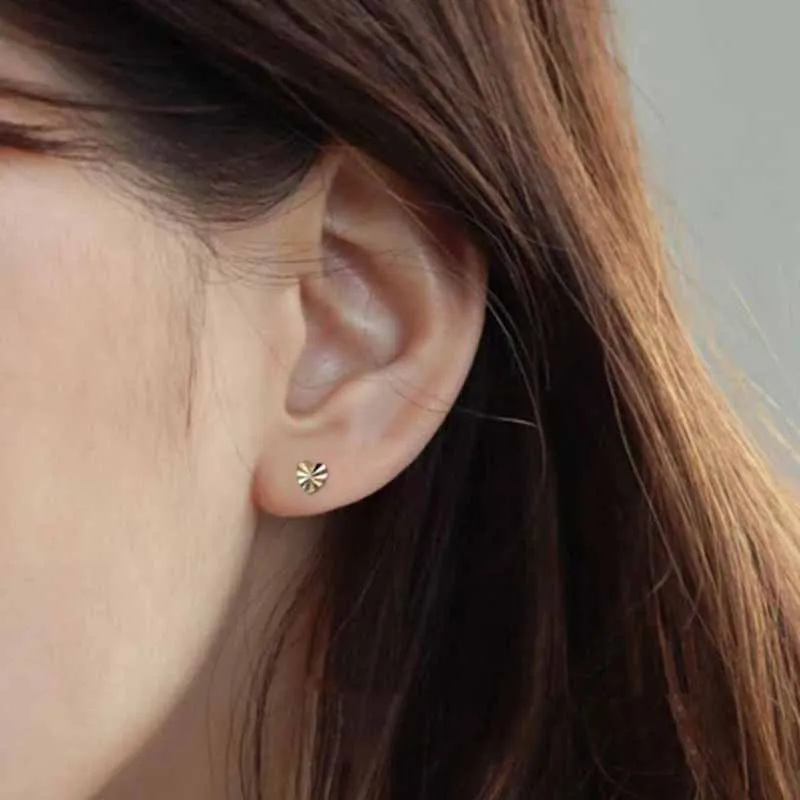 S925 Sterling Silver Vintage Heart Folds Stud Earring Woman Daily Party Jewelry Wedding Dating Couple Girl Gift New Hot Sale