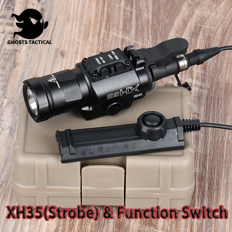 

Tactical Surefir Airsoft XH35 X300 Strobe Flashlight Hanging Pistol Weapon Gun Light Metal High Lumens Dual Control Switch Set