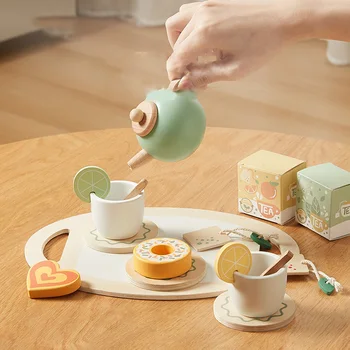 나무 놀이 요리 세트, 파티 선물, 놀이방 농장용 주방 액세서리  Best5