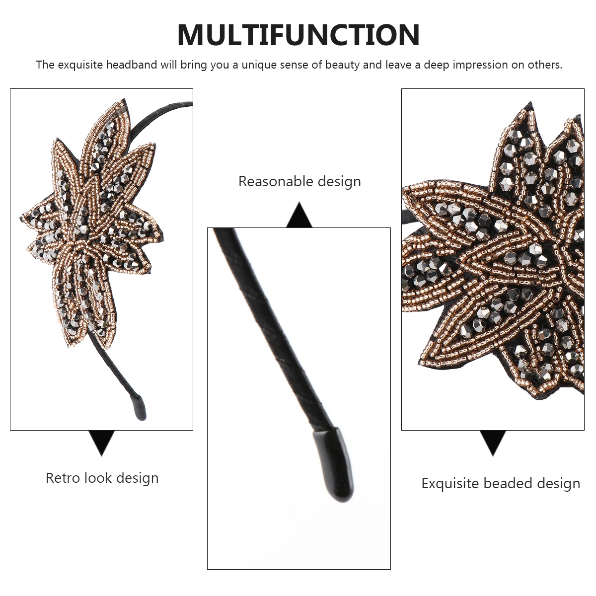 

Rhinestone Headband Pearl Formal Accessories Wedding Bridal Hair Shiny Headdress Girls Resin Elegant Beautiful Unique Retro