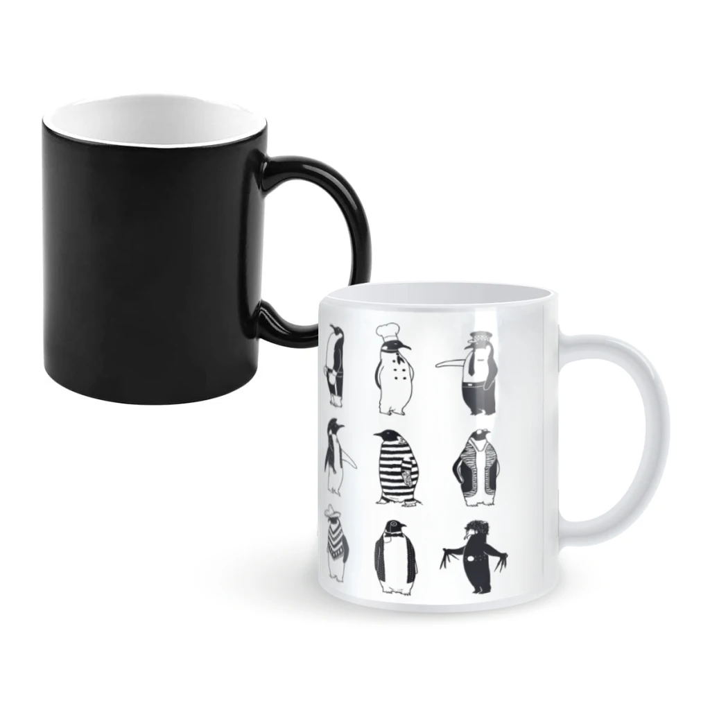 

Lil PenguinsCoffee Mugs And Mug Creative Color Change Tea Cup Ceramic Milk Cups Novelty Gifts