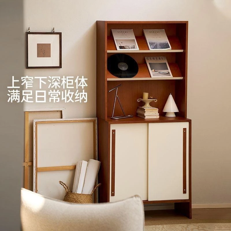 Medieval bookcase combination module cabinet retro solid wood storage cabinet