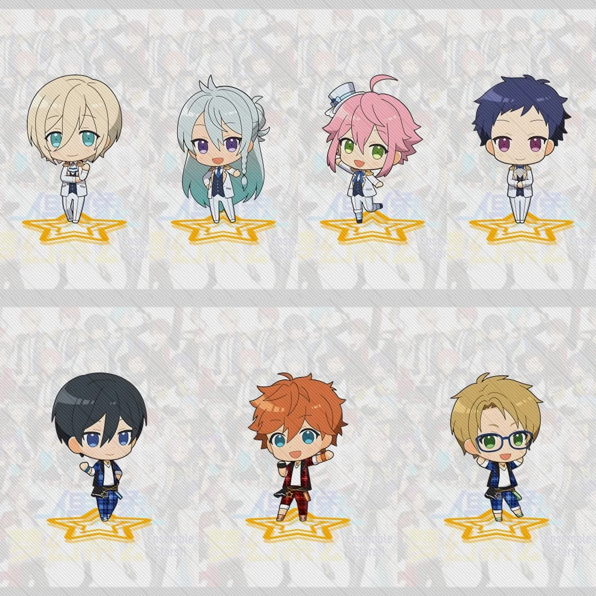 Spiel Ensemble Stars!! 10CM Acryl Stand Modell Schreibtisch Dekor Cosplay Charaktere Ornament Zubehör Gute Weihnachtsgeschenke