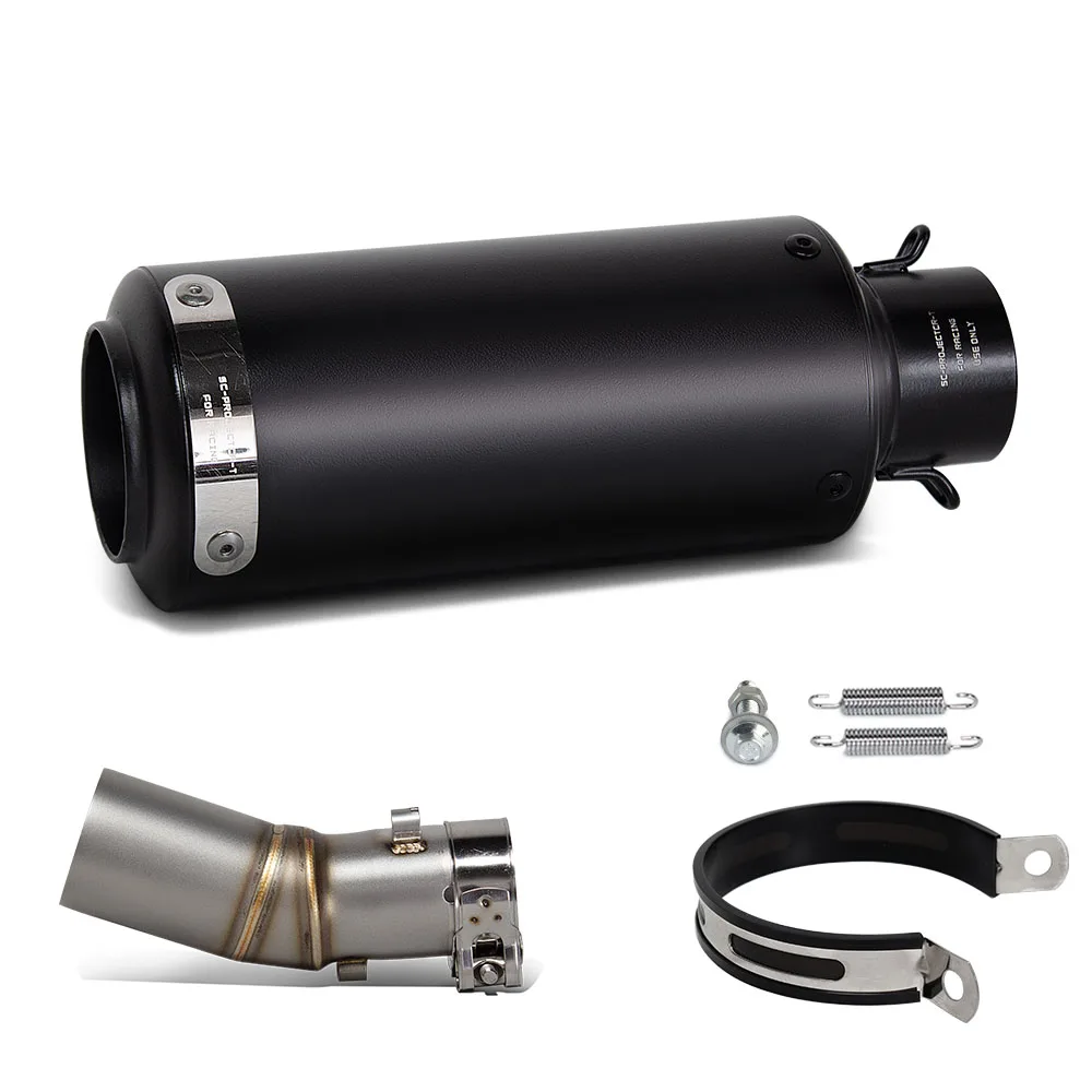 

Motorcycle Slip on Line Exhaust For CFMOTO 450SR 450SS Project Muffler with Adapter Middle Link Pipe