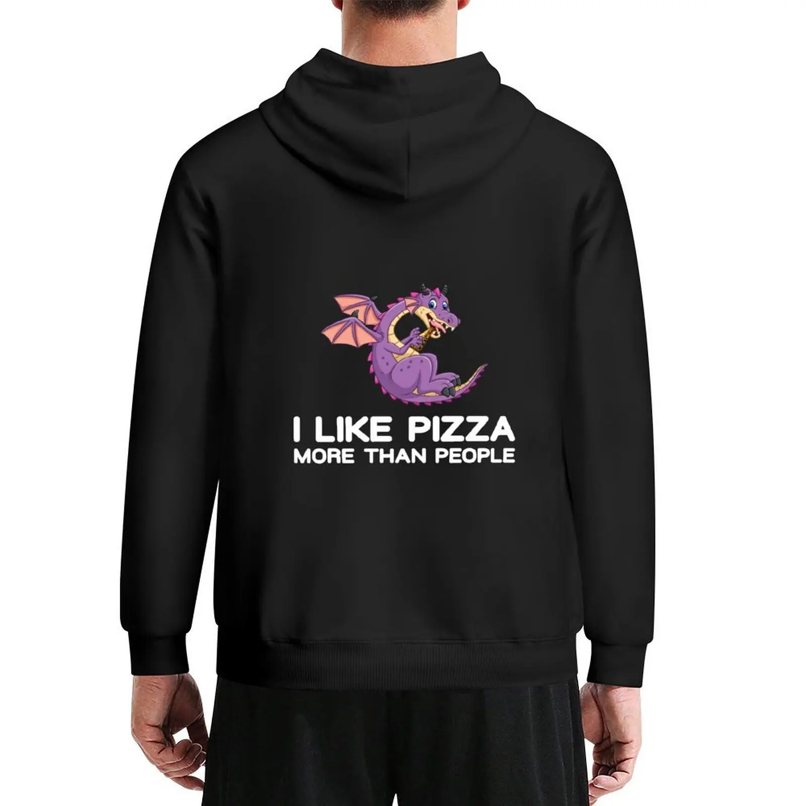 

i like pizza more than people Funny Gift for Dragon Lover, Great Design Idea with Funny Saying for Kids Hoodie