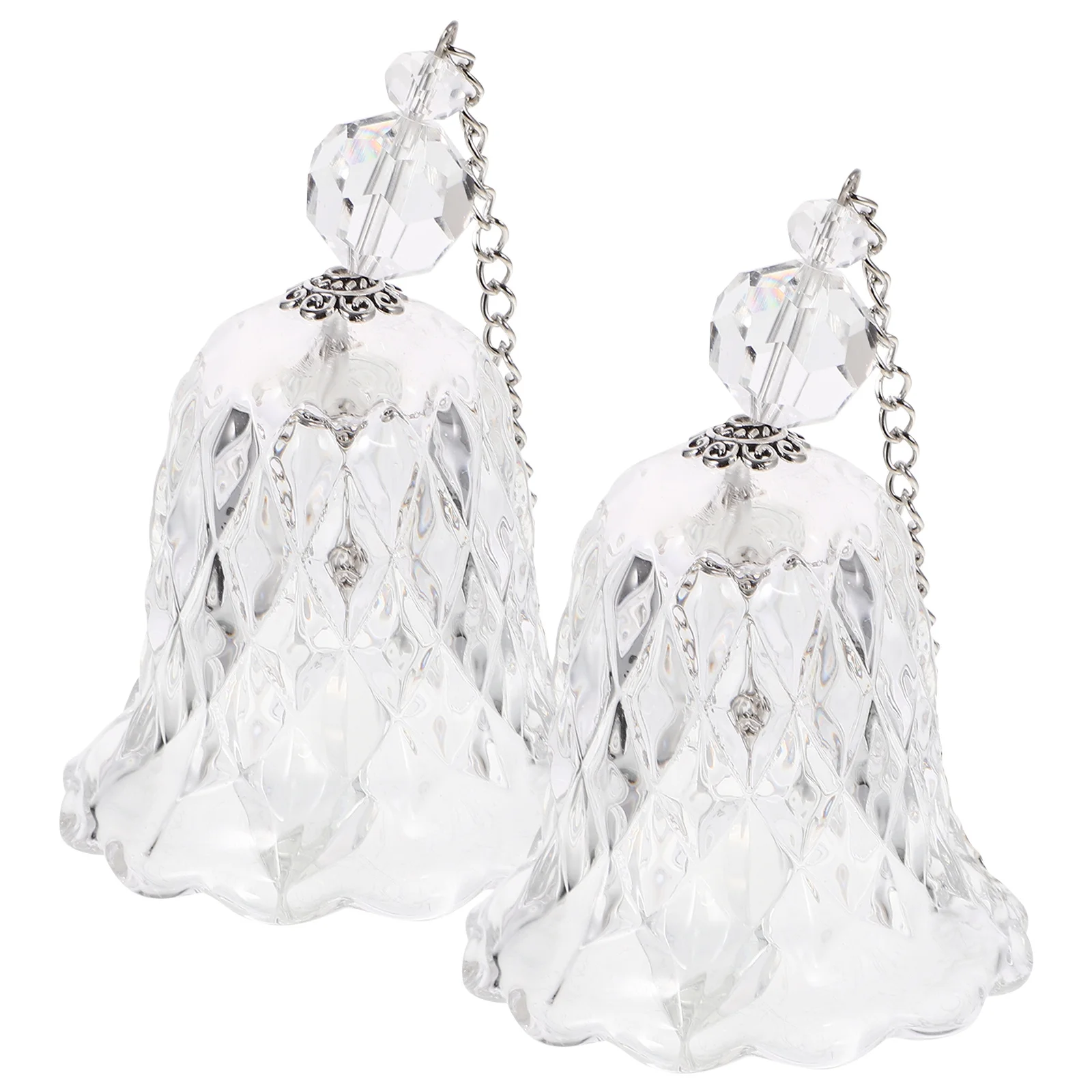 

2Pcs Crystal Hanging Prism Suncatcher Bell Shaped Pendant Window Garden Decor Rainbow Ornament Light Reflector