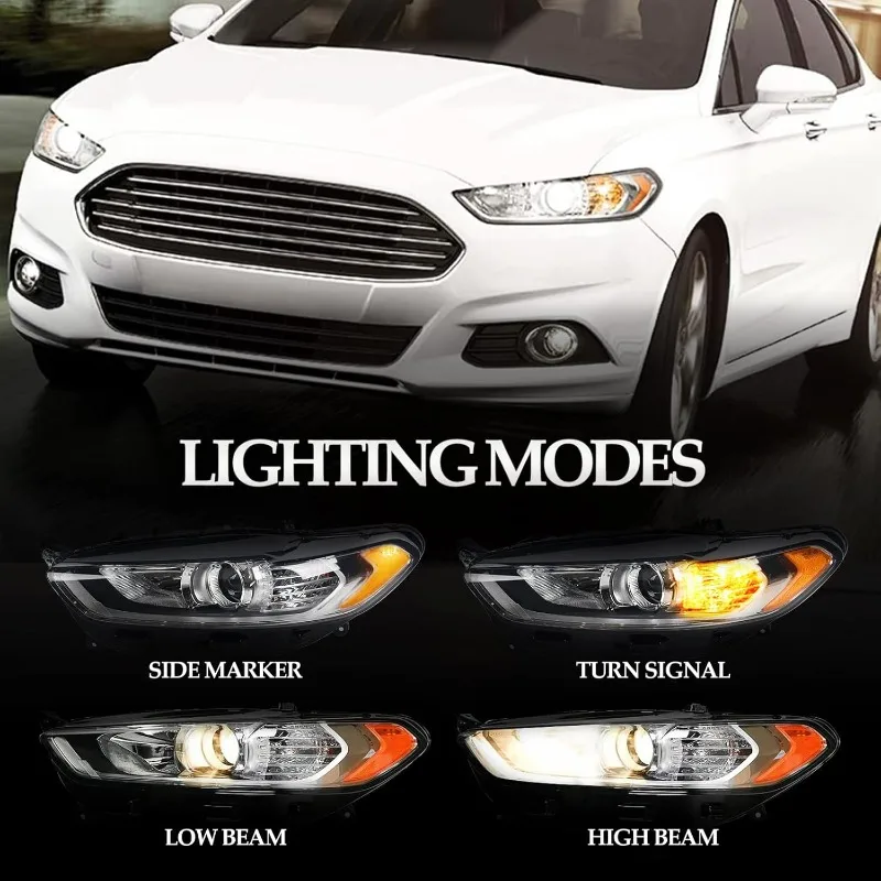 ل الانصهار مجموعة مصابيح أمامية 2013 2014 2015 2016 جهاز عرض هالوجين كشافات استبدال الإسكان الأسود واضح عدسة Hea