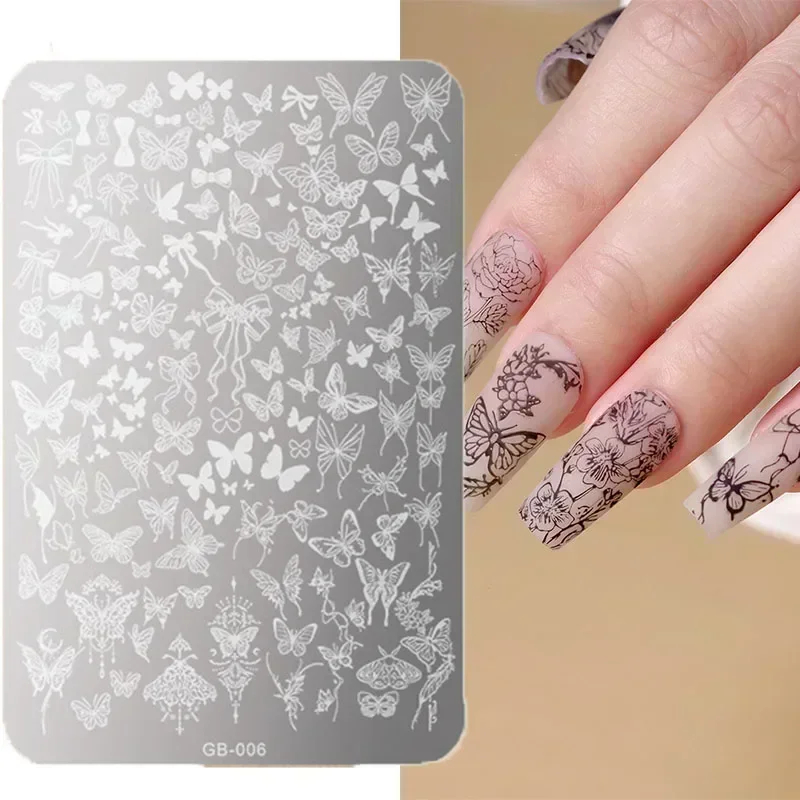 

Big Size Butterfly Nail Stamping Plate Lines Animal Plus Thicken Template Plate Mold Printing Plates Nail Art Stencil Stamp Tool