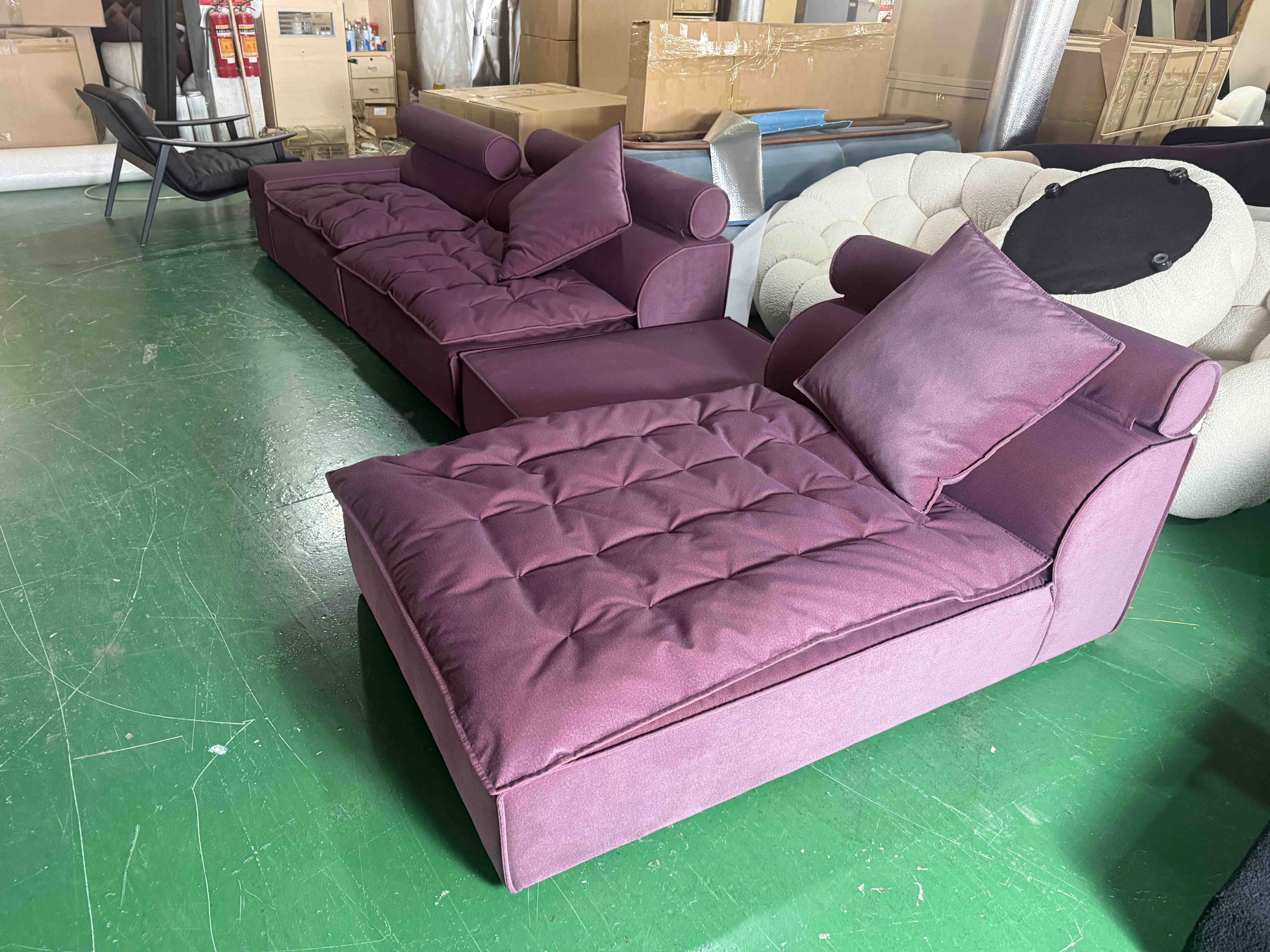 &For Living Room Sofa Sets Big L Shaped Contemporary Tufted Chesterfield Modular Sofas for Villa