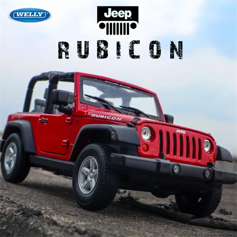 

WELLY 1:24 2007 Jeep Wrangler Rubicon Alloy Car Model Diecast & Toy Metal Off-road Vehicles Car Model High Simulation Gift