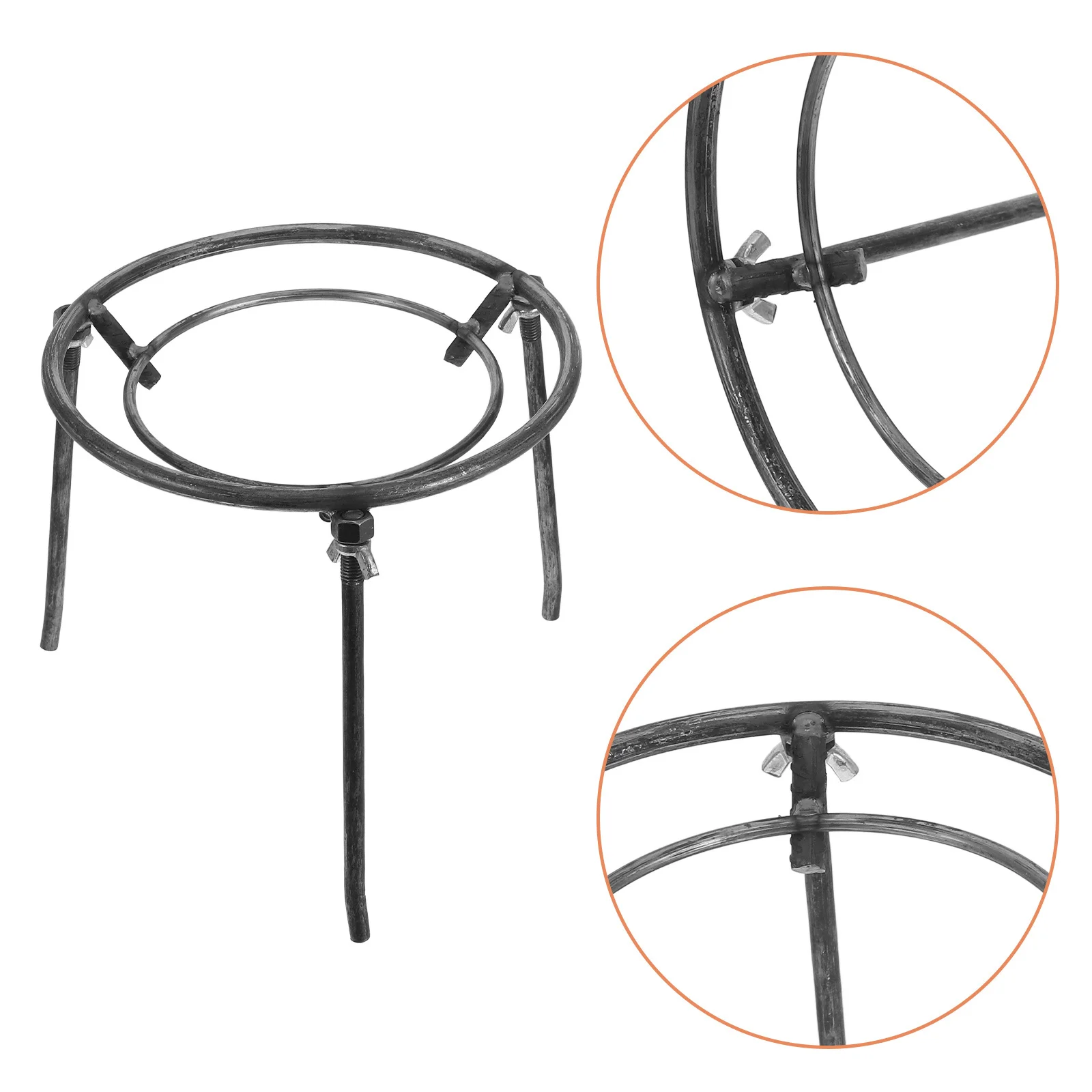 

280pcs Detachable Triangle Pot Stand Portable Outdoor Stove Bracket For Camping Cooking Firewood Burning Triangular Metal Rack