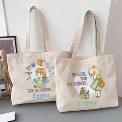 Niestandardowe torby na ramię Personalizuj przenośną torebkę Back to School Letter Print Tote Bag Back to School Gifts for Teacher