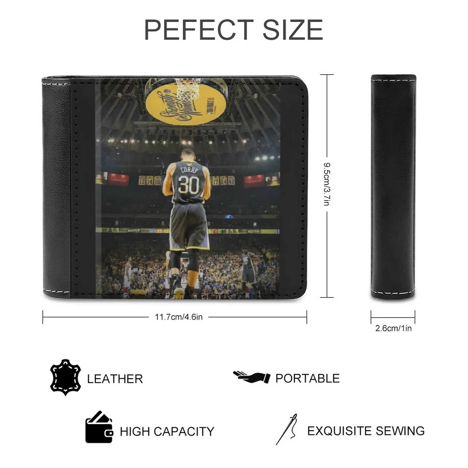 Cartera Steph Curry para hombre, monederos cortos de cuero Pu para hombre, cartera para tarjetas de crédito para hombre, bolsa de dinero Steph Curry Steph Curry Michael