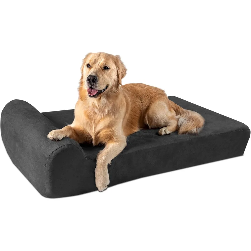 

Elevated Orthopedic Dog Bed w/Headrest - 7” for Large Dogs w/Washable Microsuede Cover - Made in The USA w/ 10-Year W