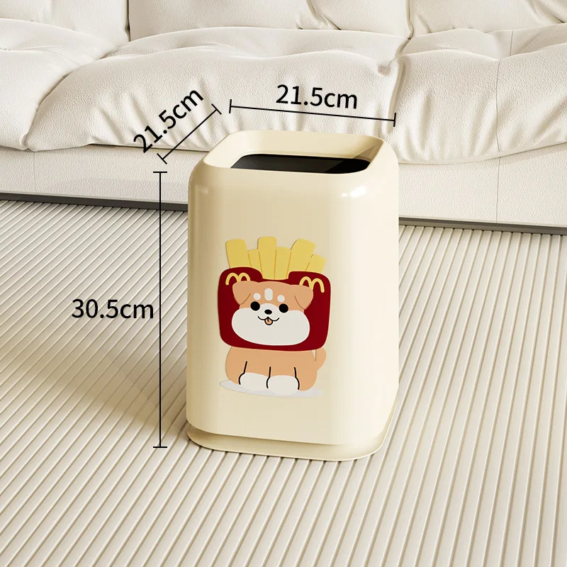Lixeira dos desenhos animados do agregado familiar sala de estar quarto quadrado alto valor com capa banheiro dupla camada cesta papel