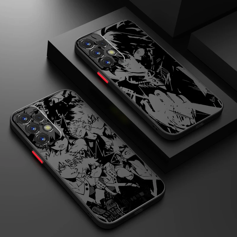 

M-My H-Heroes A-Academy Anime Art Frosted Translucent For Samsung Note 20 A35 A03 A54 A31 A22 A34 A14 A24 A04 A55 5G Funda