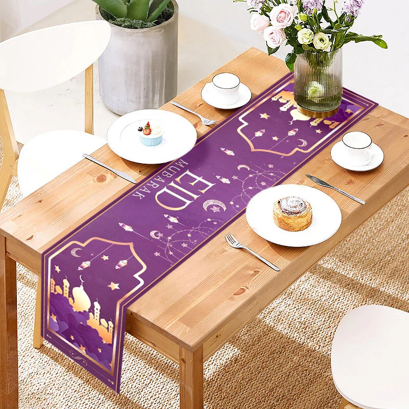 

Eid Mubarak Tablecloth Ramadan Kareem Table Runner Decoration 2026 Islamic Muslim Party Home Decorations Supply Eid Al Adha Gift