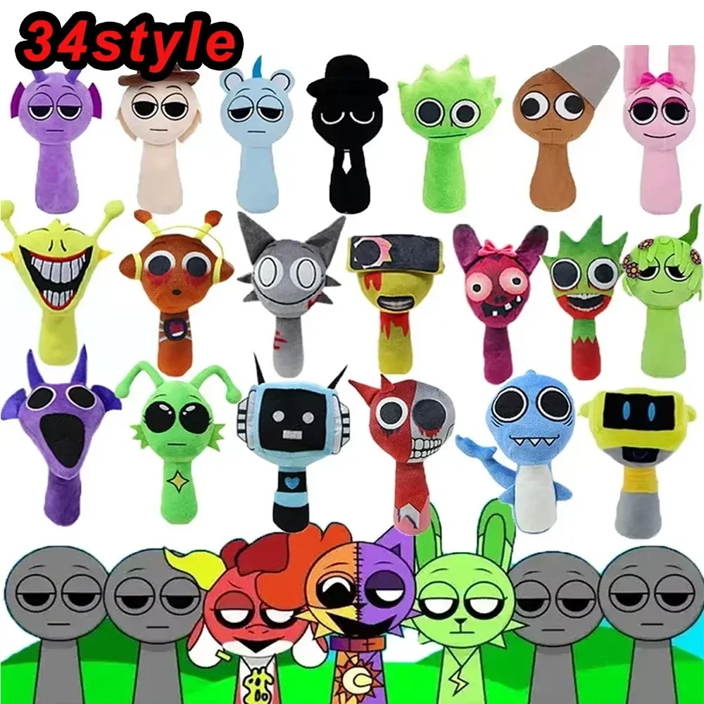 34style Sprunki Plush Toys Sprunki Incredibox Plush Doll Sprunki Game Pillow Kids Birthday Gifts Stuffed Dolls Christmas Gift