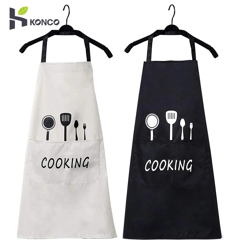 Household Kitchen Apron Oil-proof Waterproof Cooking Apron Kitchen Bib Aprons For Women & Men Waist Fashion Coffee Overalls