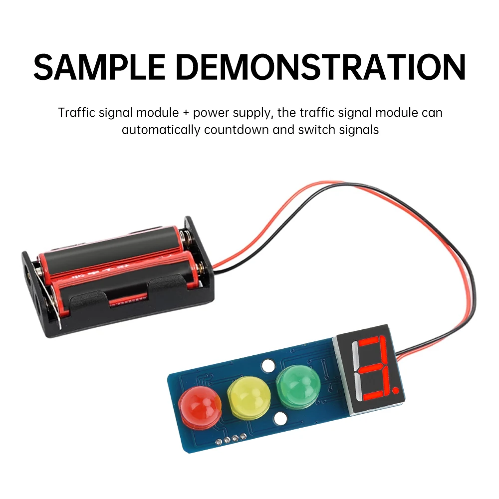 LED Traffic Light Display Module DC3.3-5V Intelligent Signal Board for Creating Traffic Light System Models