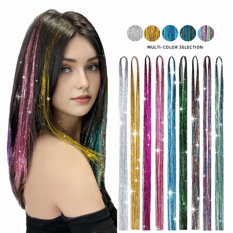 

Синтетические волосы 93 см/1 шт., разноцветные, с лазерной отделкой, для праздничного и вечернего стайлинга, 1 шт.