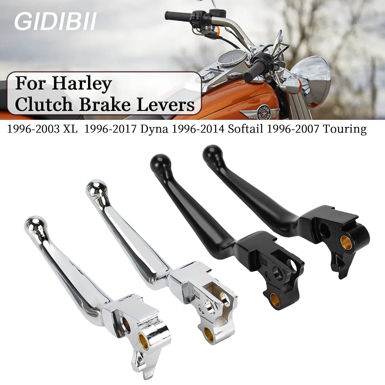 

1 Pair Motorcycle Handles Brake Lever Clutch For Harley Street Glide FLHX Road Glide FLTR Fat Bob FXDF Low Rider FXDL Softail XL