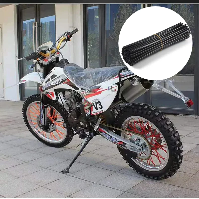 

Motorcycle Spokes Cover 72pcs Motocross Pitbike Dirt Bike Decorative Wheel Rim Spoke Wraps Cover Universal For KTM Duke SMC SMR