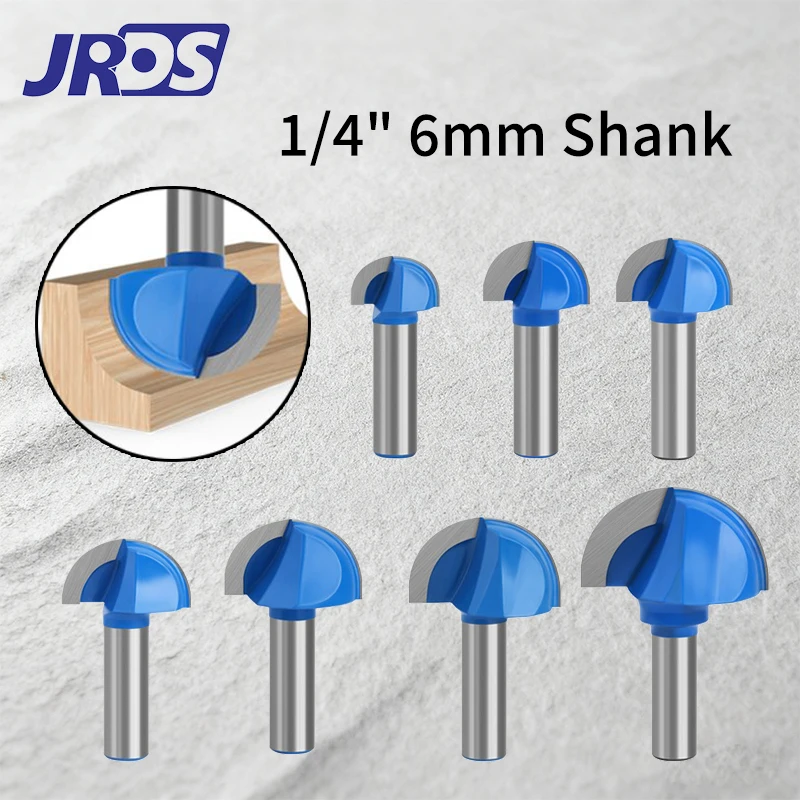 

JRDS 1 шт. 6 мм 1/4 дюйма набор фрез с шариковым носом, твердосплавная круглая фреза для дерева, ЧПУ, радиус, коробка, режущие инструменты
